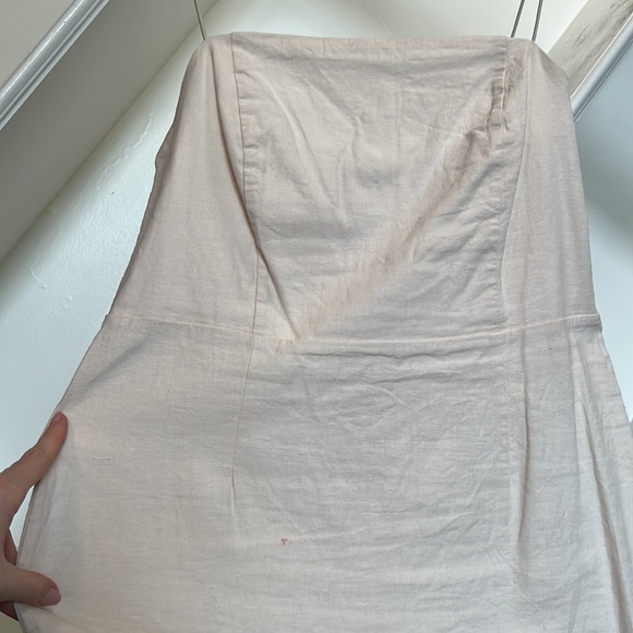 UO Linen Ivory Mini Dress - US 12 - Picture 2 of 8